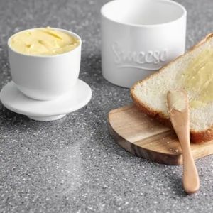 Sweese 6oz White Porcelain French Butter Dishes